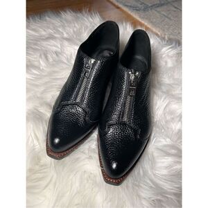 Coach Bandit Zip Pebble Booties size 5.5 black leather with zipper upfront